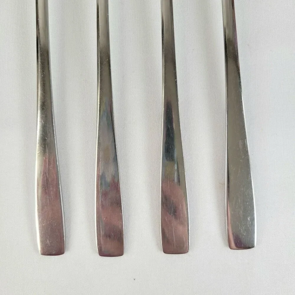 Oneida Satin Accent Stainless Flatware Set 4 Cocktail Seafood Forks Oneidacraft